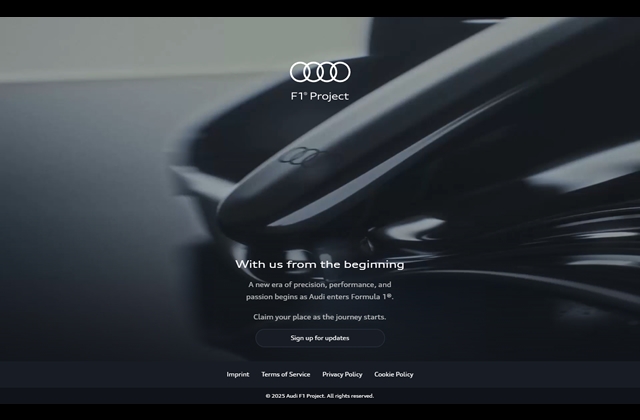 アウディ、F1公式サイトをオープン